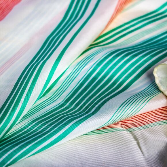 Echo Silk Scarf | Vintage Long Scarf | Retro Style Silk Long Scarf - Picture 4 of 7